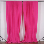 2 Pack Fuchsia Scuba Polyester Event Curtain Drapes, Durable Flame Resistant Backdrop Event Panels Wrinkle Free with Rod Pockets - 10ftx10ft