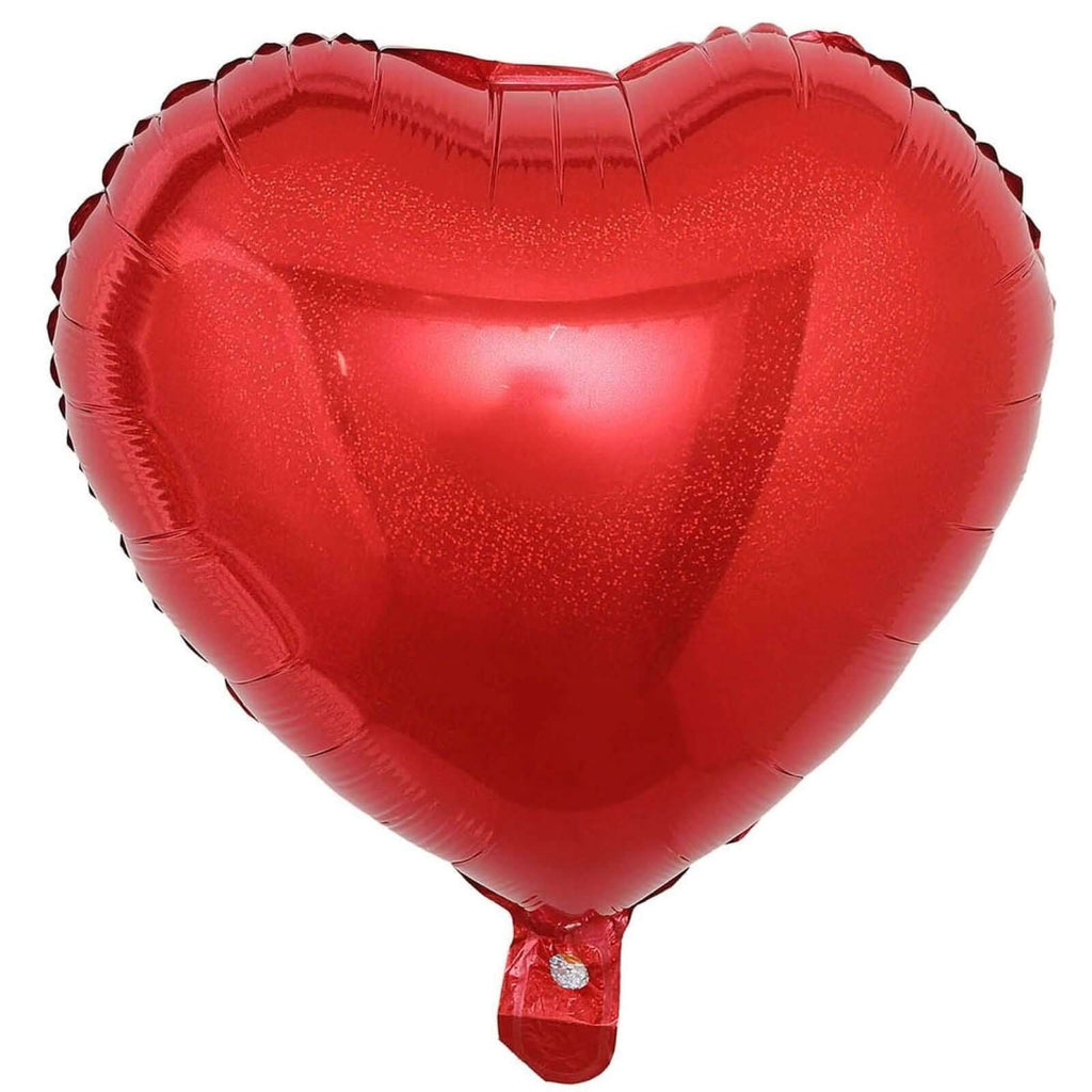 2 Pack 15" 4D Metallic Red Heart Mylar Foil Helium or Air Balloons