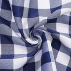 5 Pack Polyester 15"x15" Napkins Navy Blue/White Buffalo Plaid Gingham Style Cloth Napkins