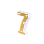3D Marquee Number "7" Warm White 4 LED Lights Gold - Stylish Light-Up Accent for Events 6"