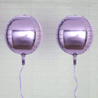 2 Pack 14" 4D Lavender Lilac Sphere Mylar Foil Helium or Air Balloons