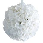 4 Pack 7" White Artificial Silk Hydrangea Kissing Flower Balls