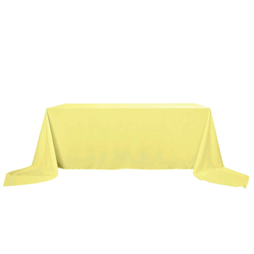 Polyester 90"x156" Rectangle Tablecloth Yellow - Seamless Wrinkle-Resistant Table Cover