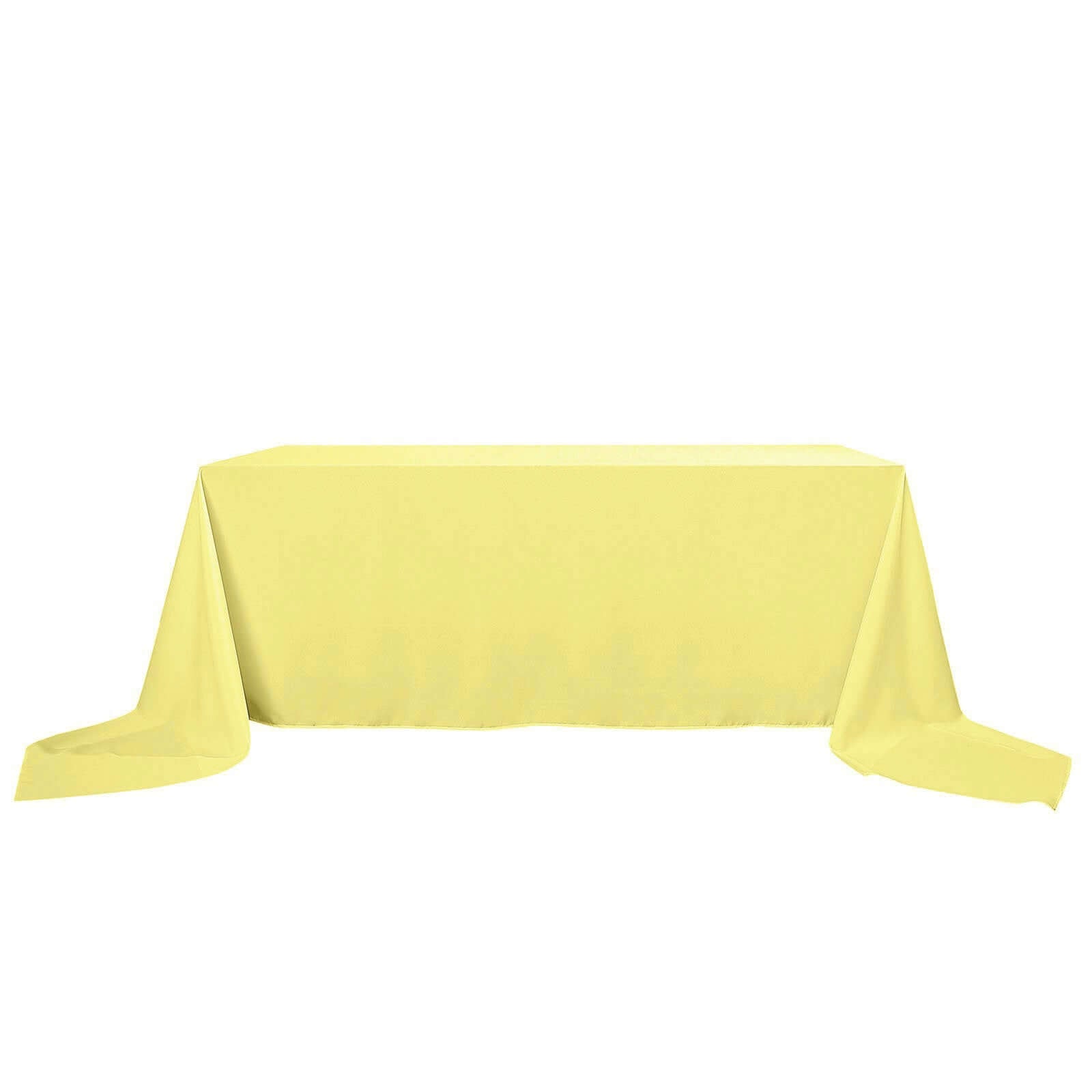 Polyester 90"x156" Rectangle Tablecloth Yellow - Seamless Wrinkle-Resistant Table Cover
