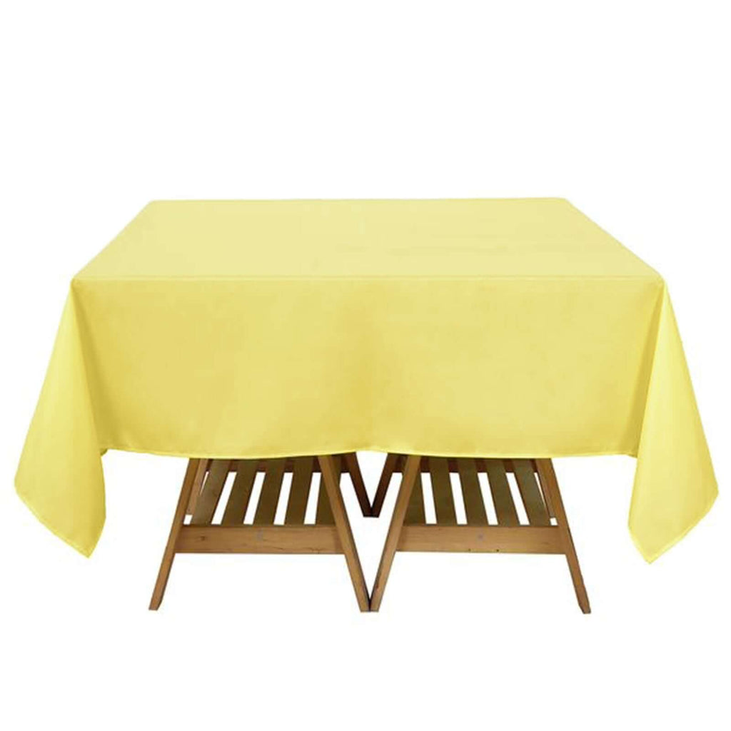 Polyester Square 70"x70" Tablecloth Yellow - Wrinkle-Resistant & Durable Table Cover