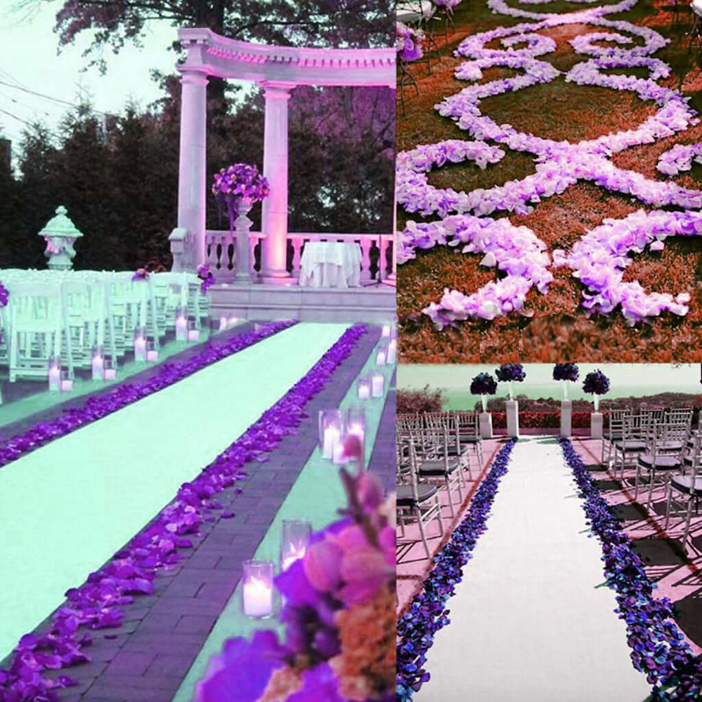 500-Pack Rose Petals Round Design Navy Blue Silk Confetti - Decorative Scatters for Tables and Floors