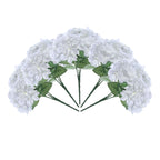 5 Bushes White Artificial Silk Hydrangea Flower Bouquets
