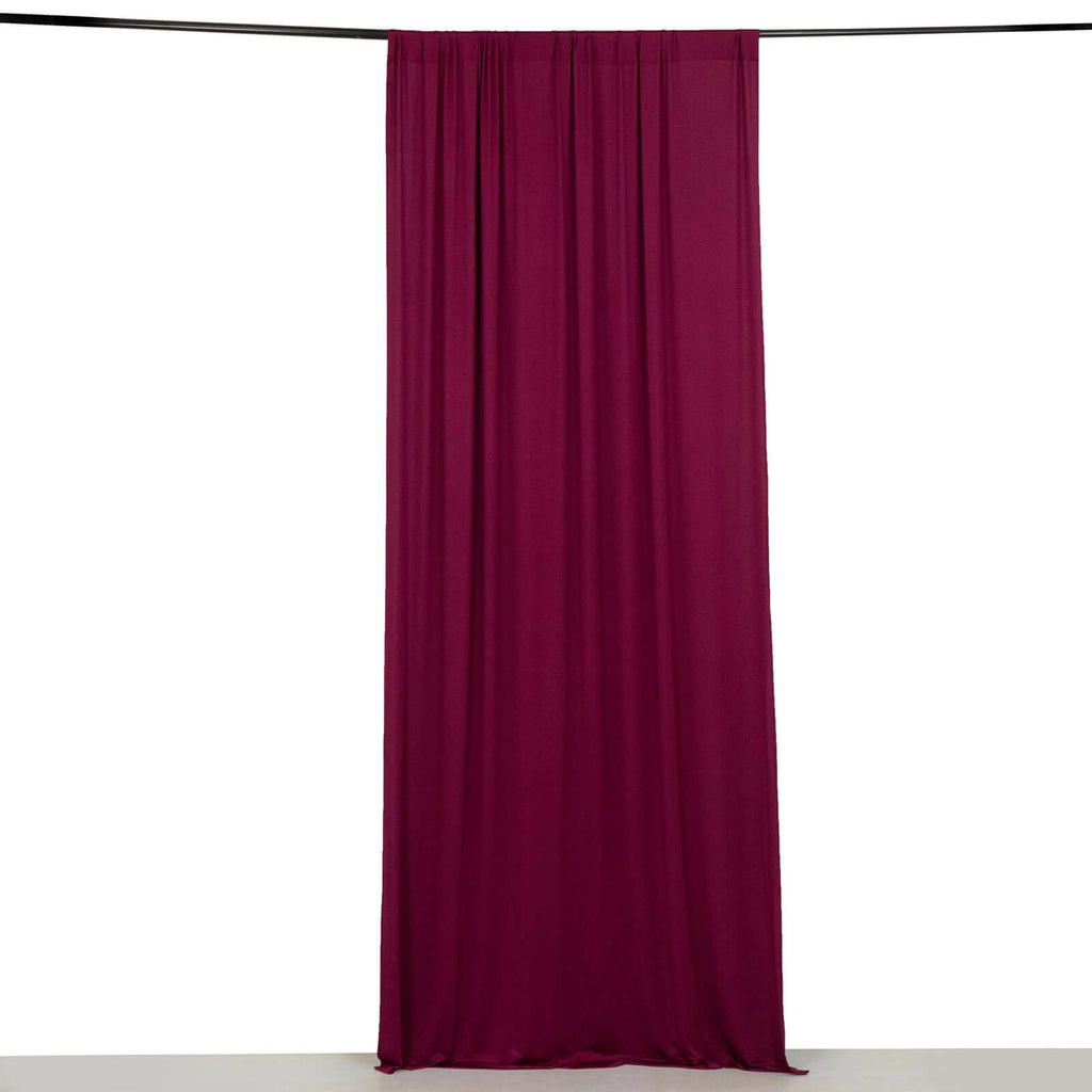 Burgundy 4 - Way Stretch Spandex Event Curtain Drapes, Wrinkle Free Backdrop Event Panel with Rod Pockets - 5ftx10ft - Bell Racket Store