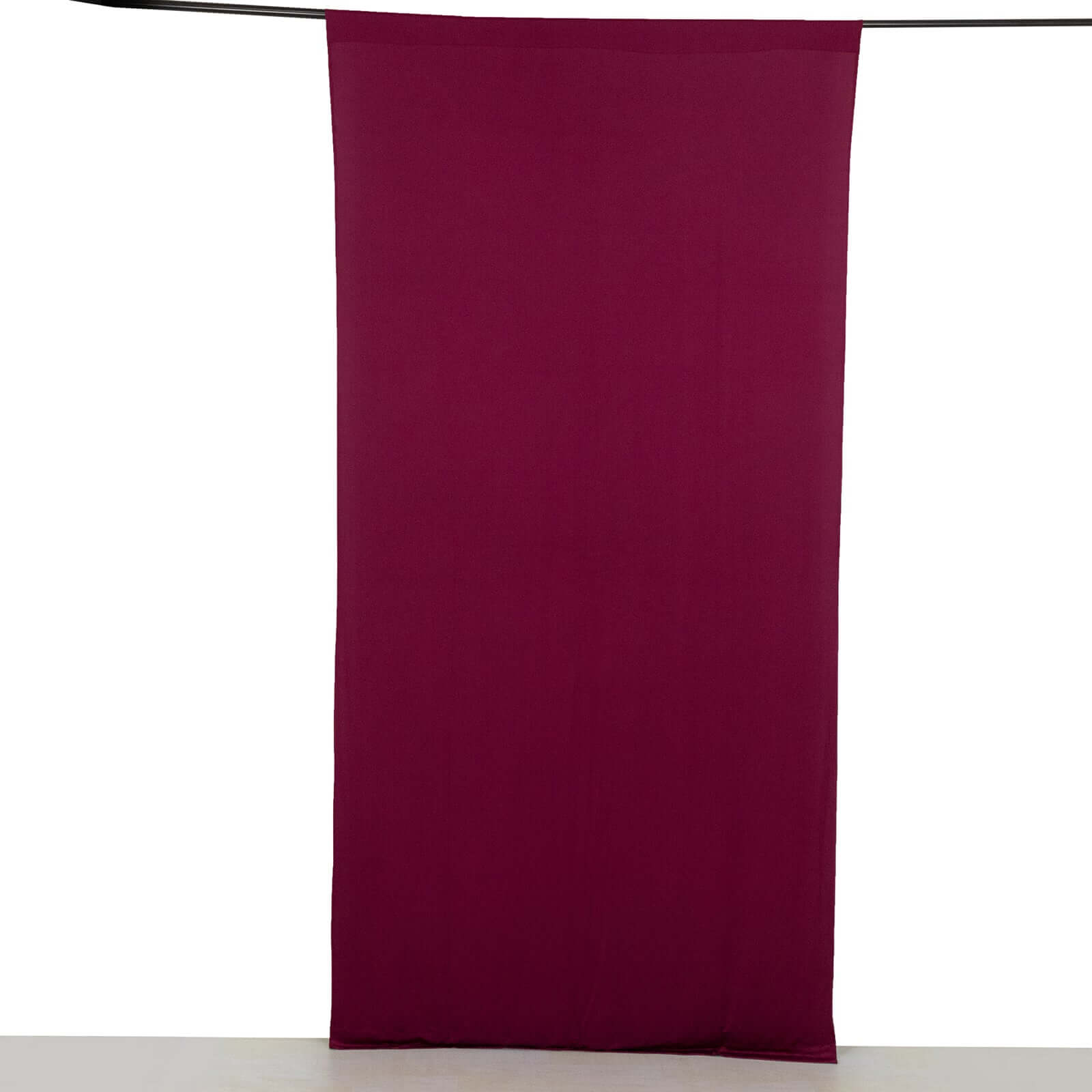 Burgundy 4 - Way Stretch Spandex Event Curtain Drapes, Wrinkle Free Backdrop Event Panel with Rod Pockets - 5ftx10ft - Bell Racket Store