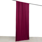 Burgundy 4 - Way Stretch Spandex Event Curtain Drapes, Wrinkle Free Backdrop Event Panel with Rod Pockets - 5ftx10ft - Bell Racket Store