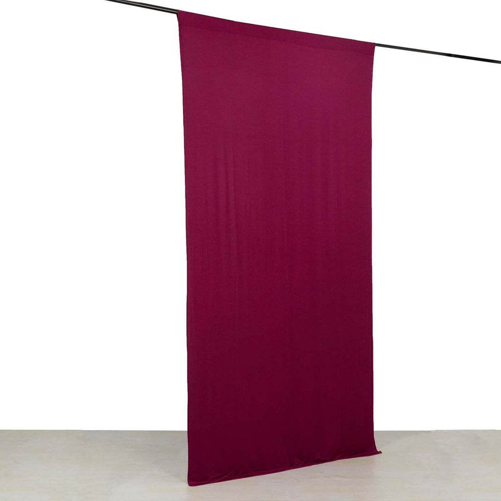 Burgundy 4 - Way Stretch Spandex Event Curtain Drapes, Wrinkle Free Backdrop Event Panel with Rod Pockets - 5ftx10ft - Bell Racket Store