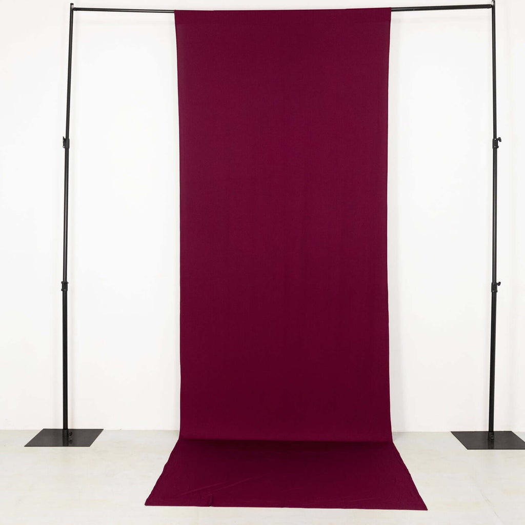 Burgundy 4 - Way Stretch Spandex Event Curtain Drapes, Wrinkle Free Backdrop Event Panel with Rod Pockets - 5ftx14ft - Bell Racket Store