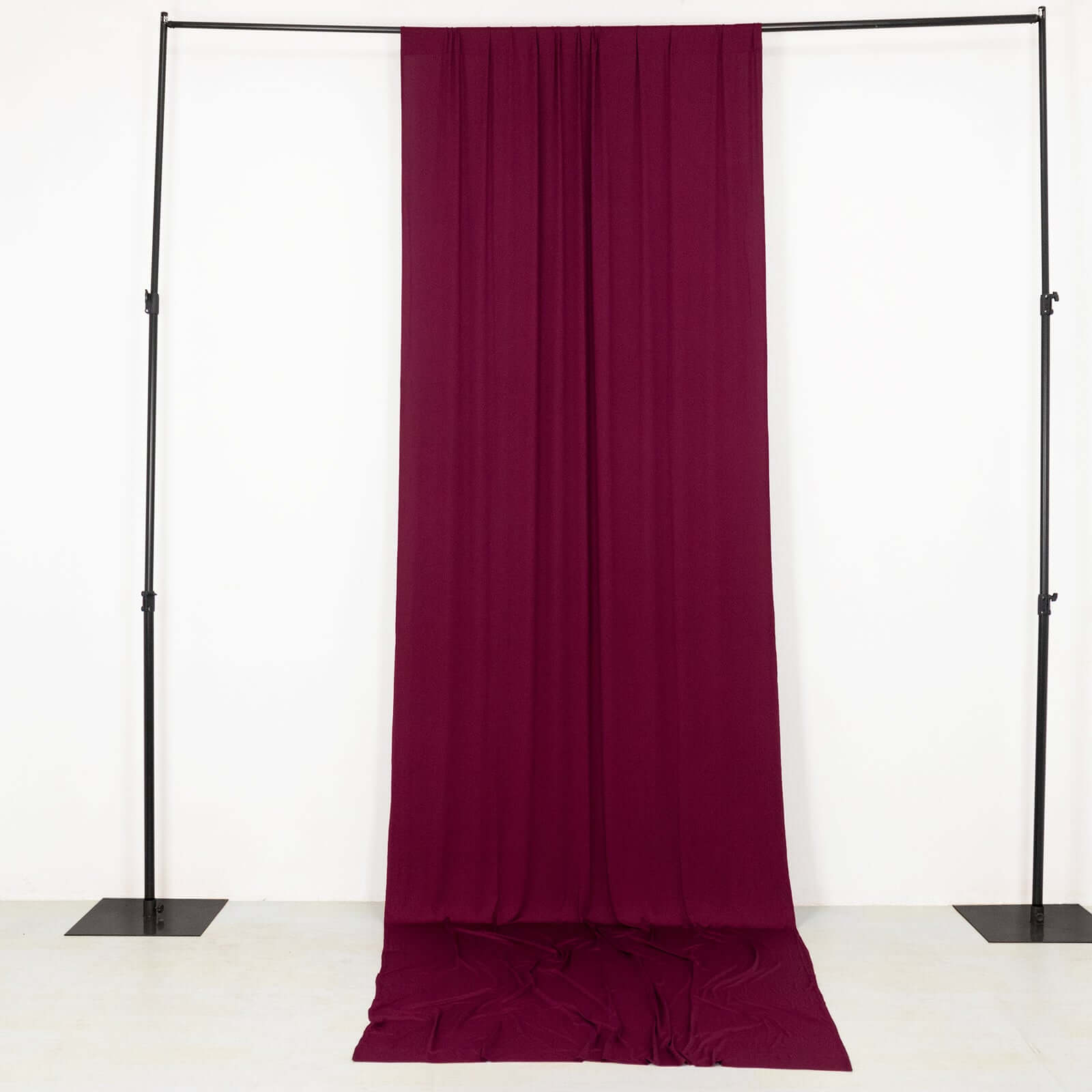 Burgundy 4 - Way Stretch Spandex Event Curtain Drapes, Wrinkle Free Backdrop Event Panel with Rod Pockets - 5ftx14ft - Bell Racket Store