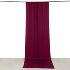 Burgundy 4 - Way Stretch Spandex Event Curtain Drapes, Wrinkle Free Backdrop Event Panel with Rod Pockets - 5ftx14ft - Bell Racket Store