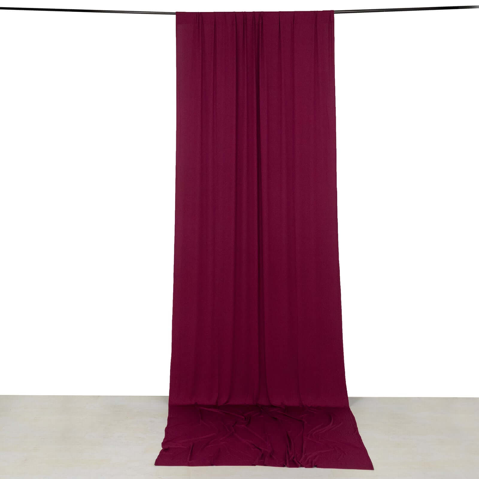 Burgundy 4 - Way Stretch Spandex Event Curtain Drapes, Wrinkle Free Backdrop Event Panel with Rod Pockets - 5ftx14ft - Bell Racket Store