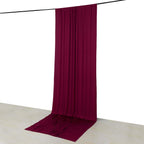 Burgundy 4 - Way Stretch Spandex Event Curtain Drapes, Wrinkle Free Backdrop Event Panel with Rod Pockets - 5ftx14ft - Bell Racket Store