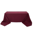 Premium Polyester 90"x156" Rectangle Tablecloth Burgundy - Seamless 220GSM Stain-Resistant Table Cover