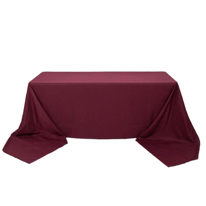 Premium Polyester 90"x156" Rectangle Tablecloth Burgundy - Seamless 220GSM Stain-Resistant Table Cover