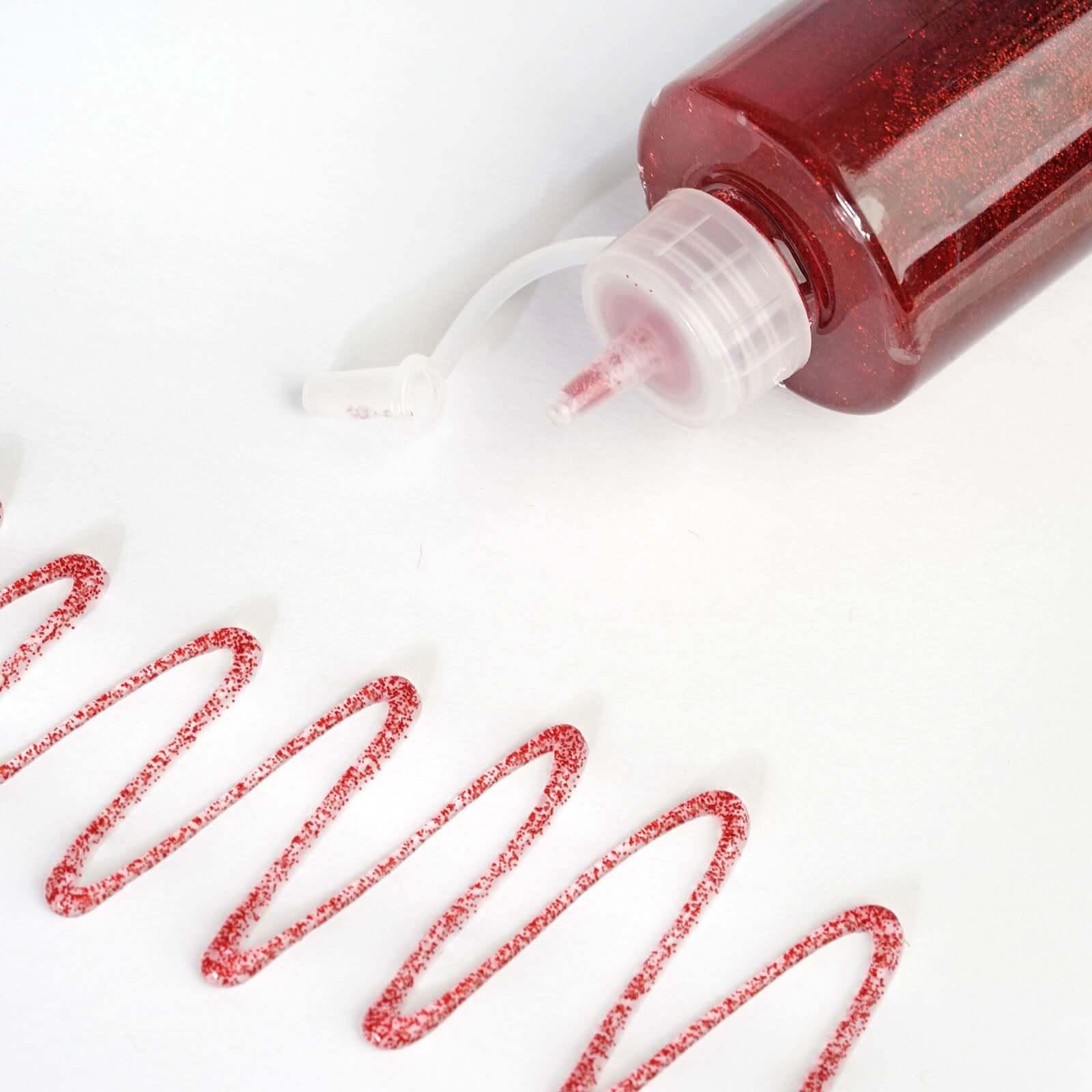 Metallic Glitter Glue Burgundy - Washable Nontoxic Art Glue for Fun DIY Projects Scrapbooking & Party Decor 4 oz Bottle