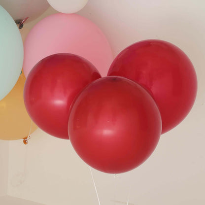10 Pack 18" Matte Pastel Burgundy Helium or Air Latex Party Balloons