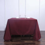 Polyester Square 90"x90" Tablecloth Burgundy - Wrinkle-Resistant & Durable Table Cover