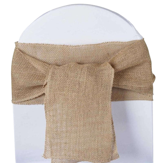 Burlap Chair Sash Natural 6"x108" Rustic Jute - Premium Design for Weddings & Gatherings - NestOCart