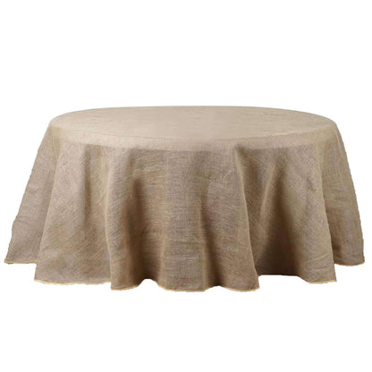 Burlap Jute 108" Round Tablecloth Natural - Rustic Boho Chic Table Linen - NestOCart