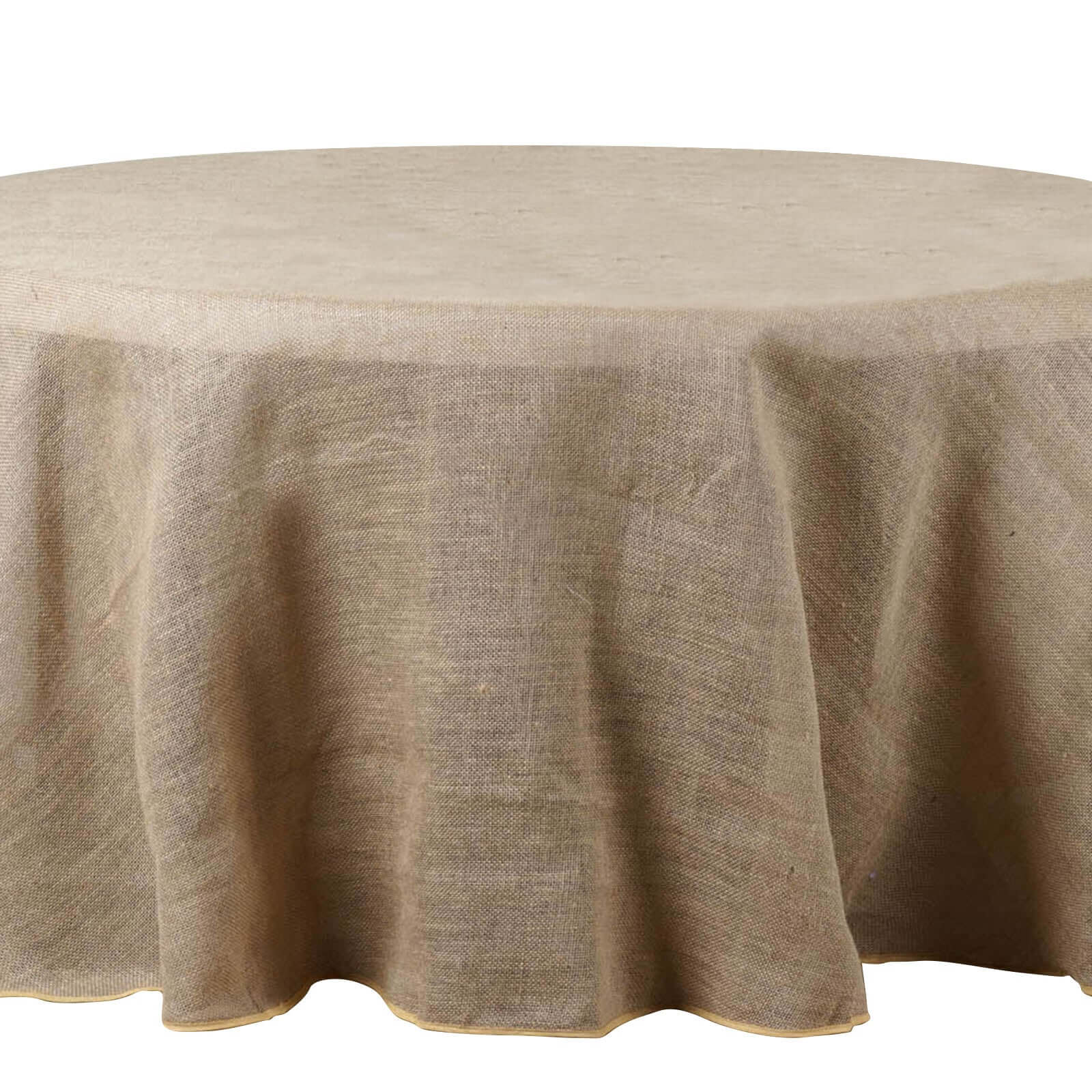 Burlap Jute 108" Round Tablecloth Natural - Rustic Boho Chic Table Linen - NestOCart