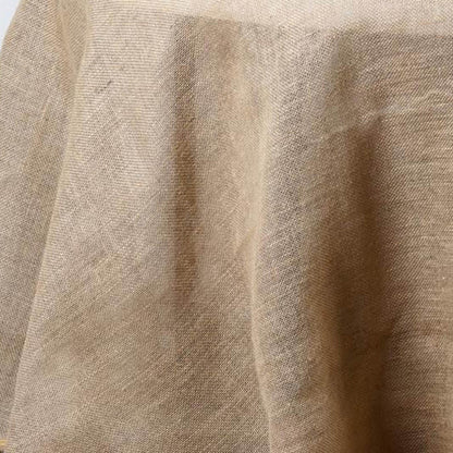 Burlap Jute 120" Round Tablecloth Natural - Rustic Boho Chic Seamless Table Linen - NestOCart