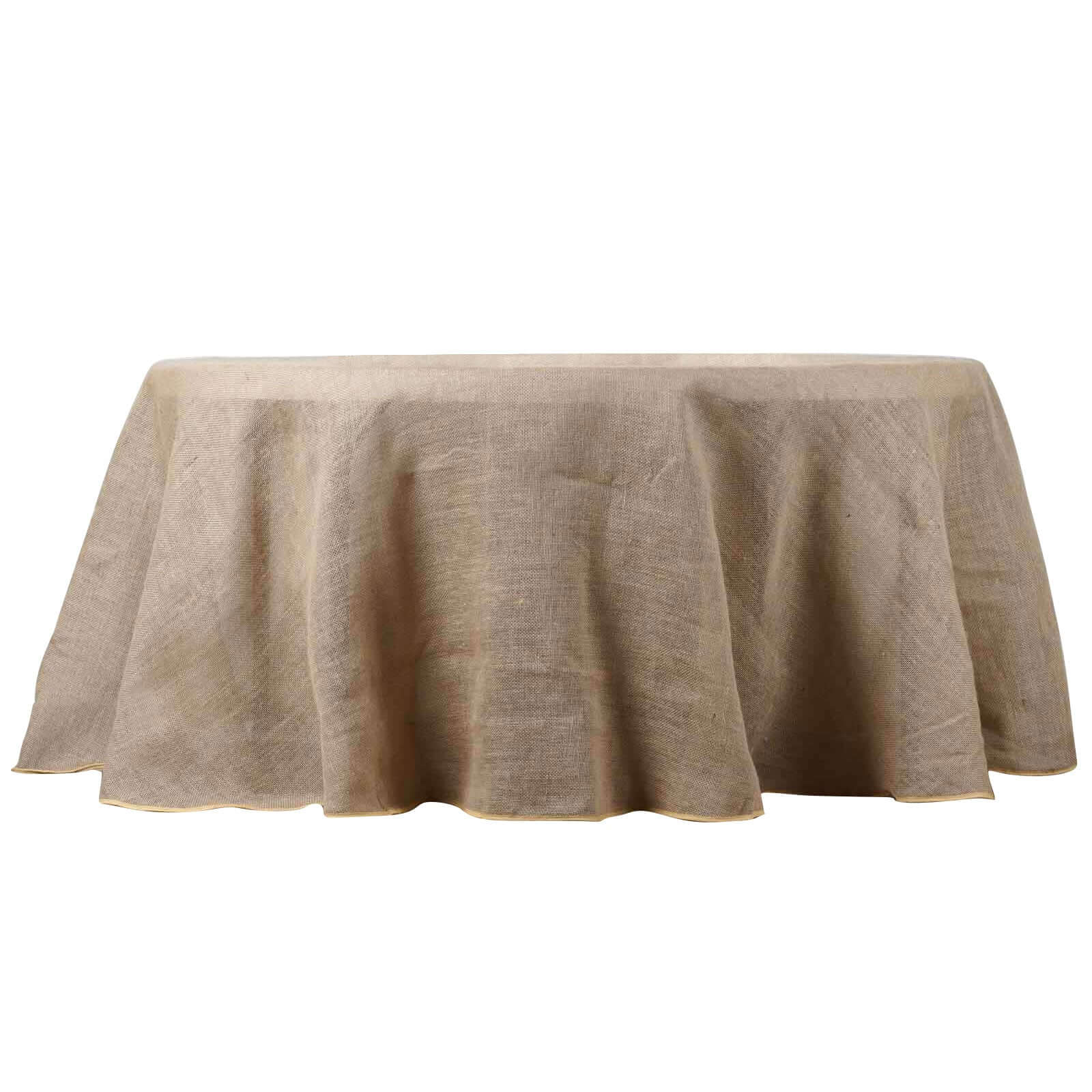 Burlap Jute 120" Round Tablecloth Natural - Rustic Boho Chic Seamless Table Linen - NestOCart