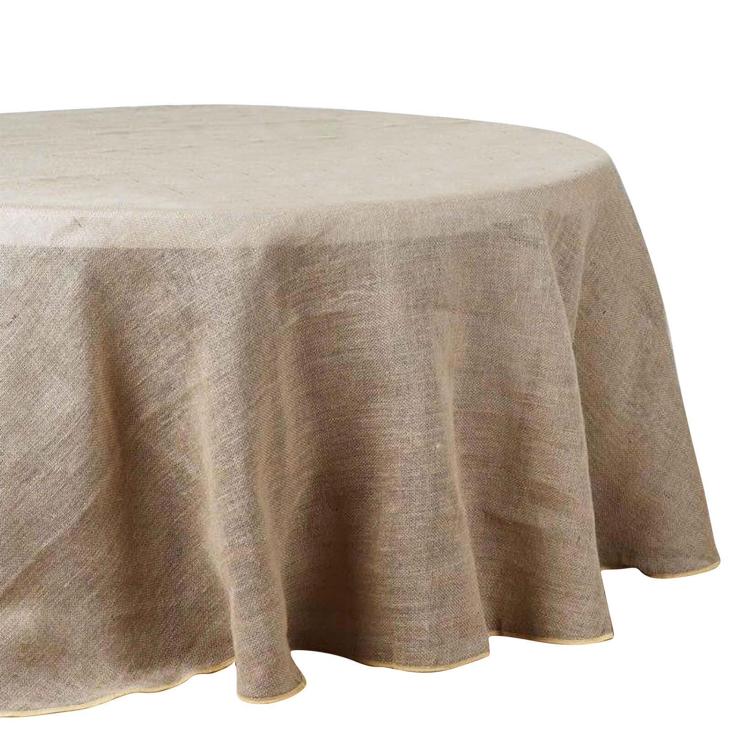 Burlap Jute 90" Round Tablecloth Natural - Rustic Boho Chic Table Linen - NestOCart