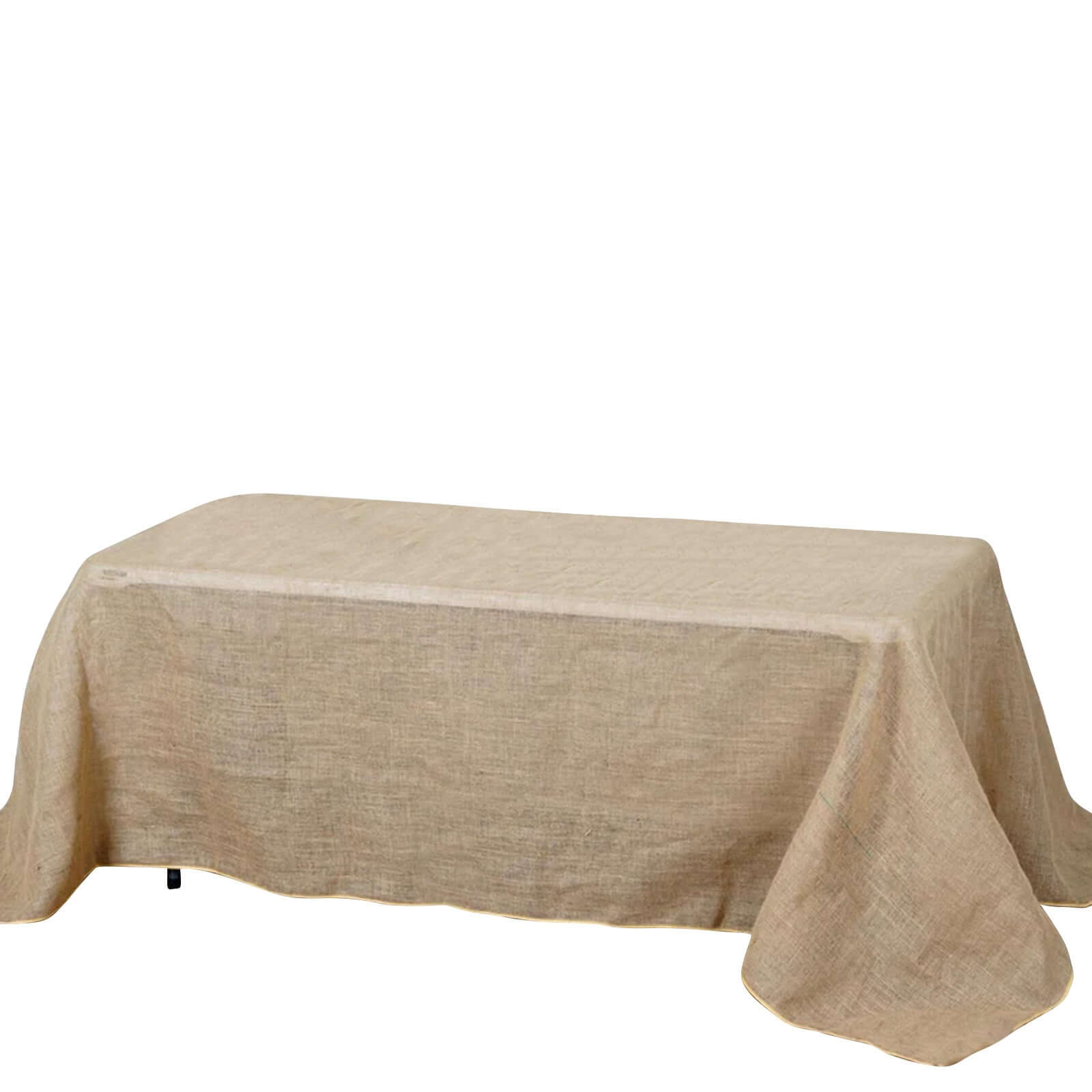 Burlap Jute 90"x132" Rectangle Tablecloth Natural - Rustic Boho Chic Seamless Table Linen - NestOCart