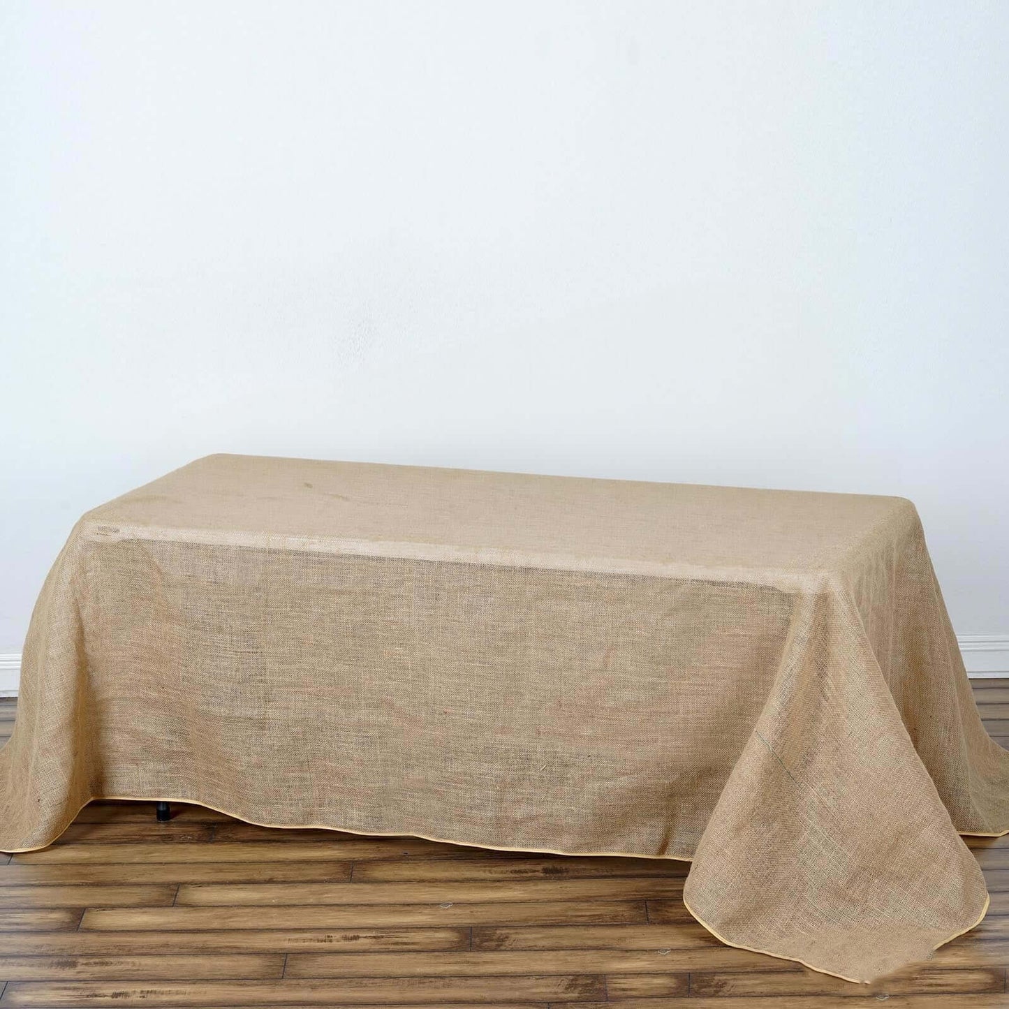 Burlap Jute 90"x132" Rectangle Tablecloth Natural - Rustic Boho Chic Seamless Table Linen - NestOCart