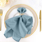 5 Pack Polyester 20"x20" Napkins Dusty Blue - Wrinkle Resistant & Easy Care Cloth Napkins