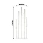 7-Arm Clear Crystal Cluster Candelabra with Hurricane Shades - Stylish Wedding Aisle Table Centerpiece 47"