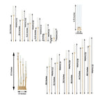 12-Arm Cluster Taper Candle Holder Gold with Clear Glass Shades - Grand Candle Arrangement for Events 57"