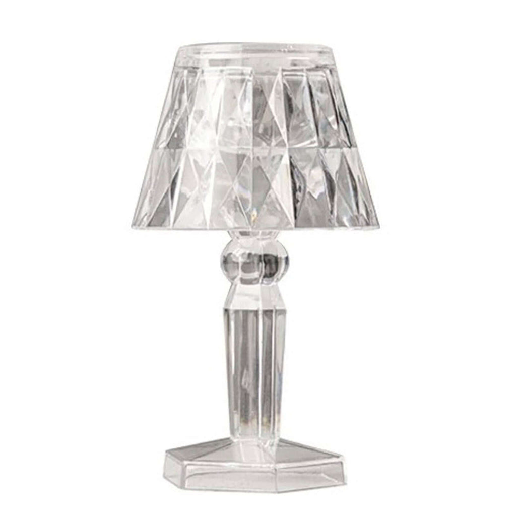 6-Pack Clear Crystal Acrylic LED Lamps Warm White Decorative Design - Accent Night Lights 4.5"