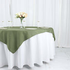 Polyester 54"x54" Table Overlay Square Tablecloth Dusty Sage Green - Wrinkle-Resistant & Durable Table Cover