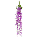 42" Silk Hanging Wisteria Flower Garland Vines in Lavender Lilac, Elaborated 5 Full Strands in 1 Bush