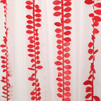 Taffeta Ribbon Sash with 4" Leaf Petal Design Red 50ft - Sophisticated Artificial Fabric Garland