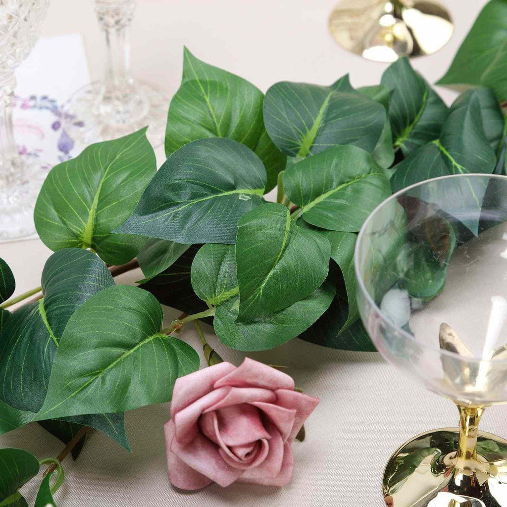 5ft Green Real Touch Artificial Poplar Leaf Garland, Flexible Vine