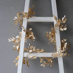 Artificial Magnolia Leaf Table Garland Metallic Gold - Decorative DIY Craft Hanging Vine Wreath 6ft