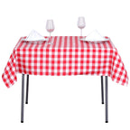 Polyester 54"x54" Square Tablecloth White/Red - Checkered Buffalo Plaid Design for Casual Table Settings