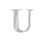 4 Pack 5" Iridescent Alphabet Stickers Banner, Customizable Stick on Letters - U