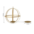 Hanging Sphere Candle Holder Gold Wrought Iron Wedding Decorative Ball - Centerpiece 18"
