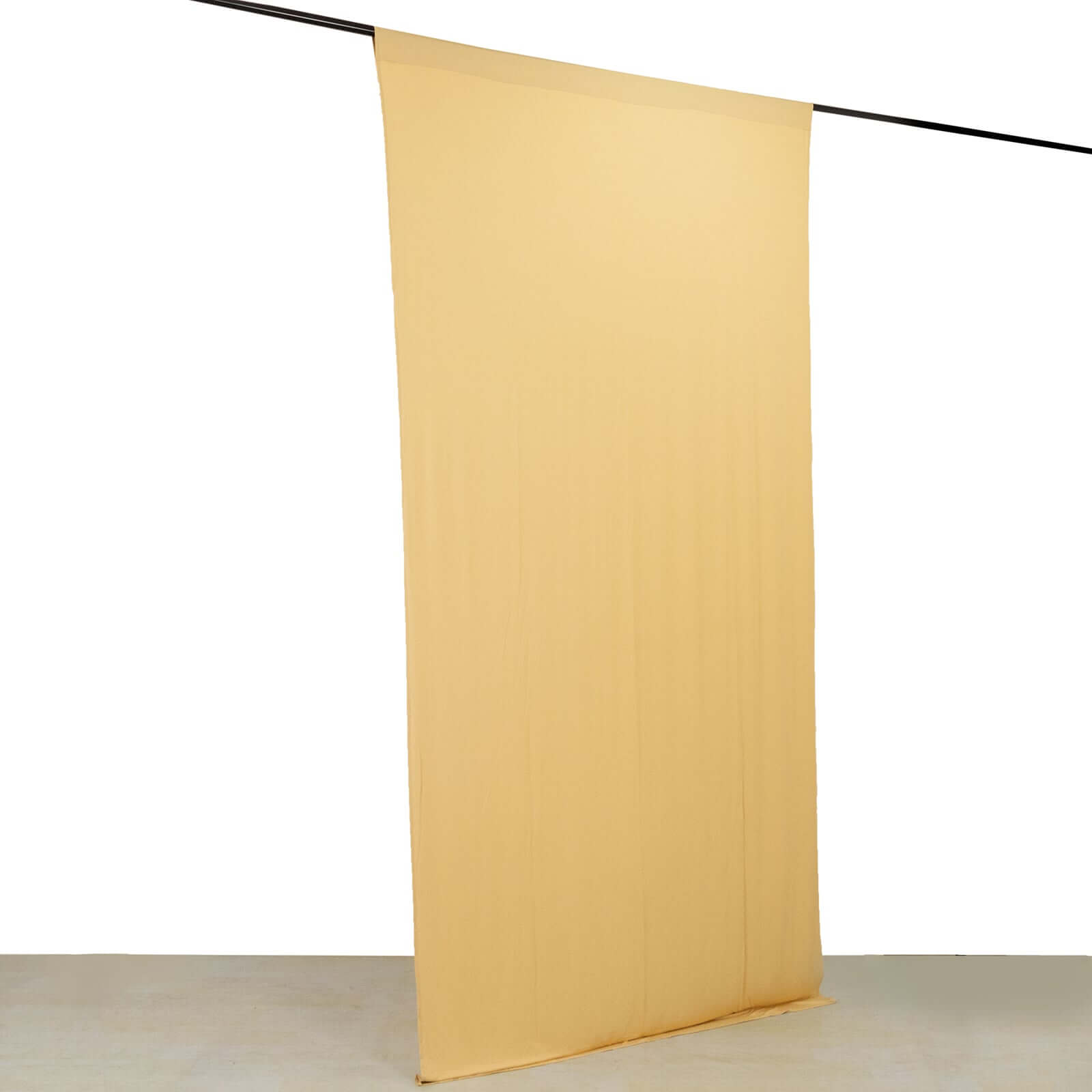 Champagne 4 - Way Stretch Spandex Event Curtain Drapes, Wrinkle Free Backdrop Event Panel with Rod Pockets - 5ftx10ft - Bell Racket Store