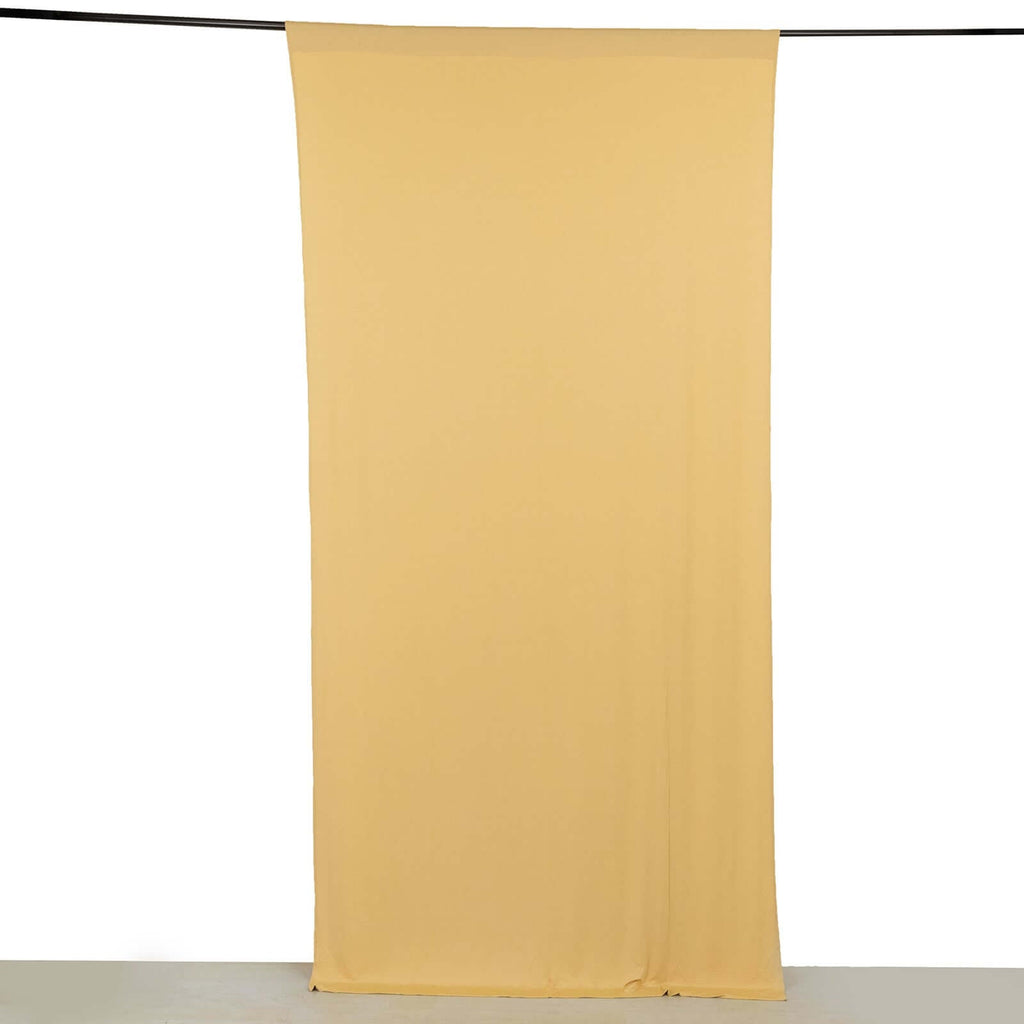 Champagne 4 - Way Stretch Spandex Event Curtain Drapes, Wrinkle Free Backdrop Event Panel with Rod Pockets - 5ftx10ft - Bell Racket Store