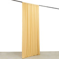 Champagne 4 - Way Stretch Spandex Event Curtain Drapes, Wrinkle Free Backdrop Event Panel with Rod Pockets - 5ftx10ft - Bell Racket Store