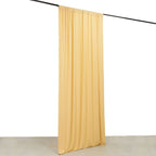 Champagne 4 - Way Stretch Spandex Event Curtain Drapes, Wrinkle Free Backdrop Event Panel with Rod Pockets - 5ftx10ft - Bell Racket Store