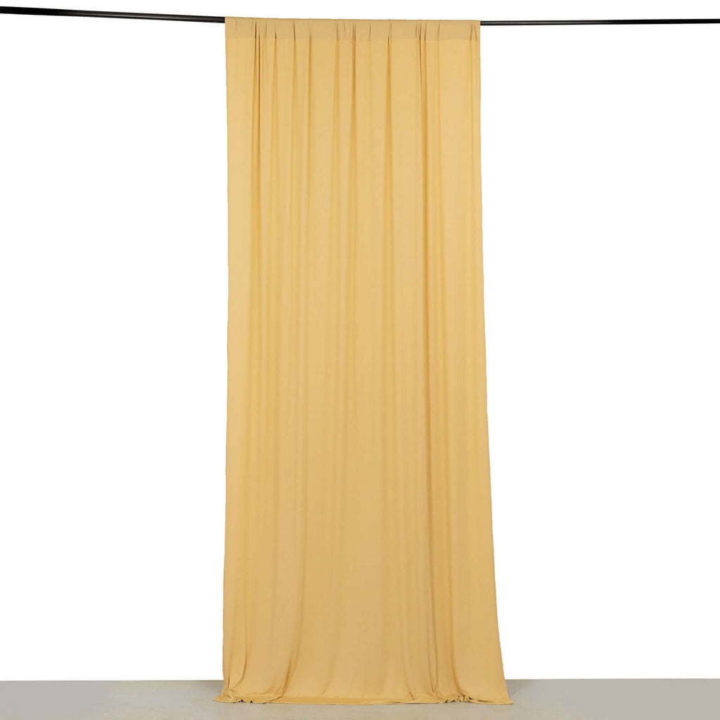 Champagne 4 - Way Stretch Spandex Event Curtain Drapes, Wrinkle Free Backdrop Event Panel with Rod Pockets - 5ftx10ft - Bell Racket Store